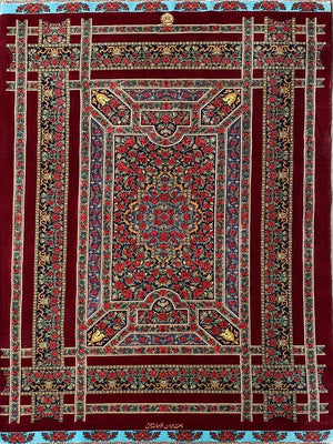Superfine Hand-Knotted Pure Silk Persian Qum