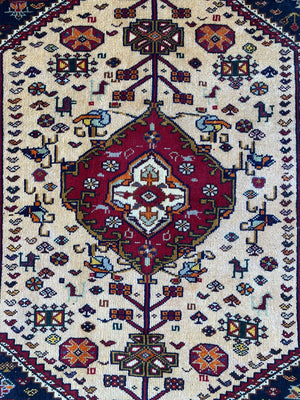 Hand-Knotted Nomadic Persian Qashqaie Rug