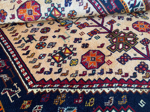 Hand-Knotted Nomadic Persian Qashqaie Rug
