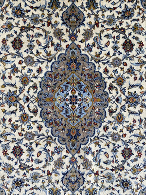 Superfine Hand-Knotted Persian Kashan Carpet