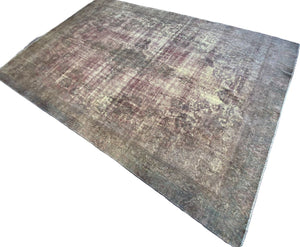 Handmade Vintage Over-Dyed Persian Kerman