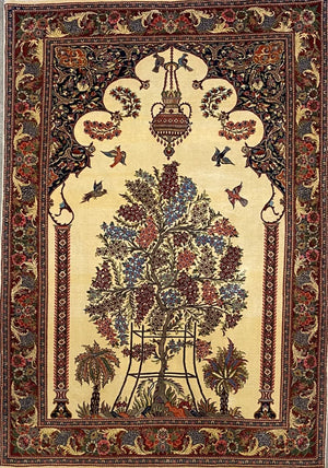 Fine Hand-Knotted Persian Qum Carpet
