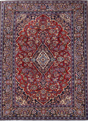 Fine Hand-Knotted Persian Kashan Carpet