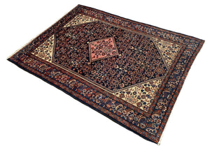 Antique Hand-Knotted Tribal Persian Malayer Rug