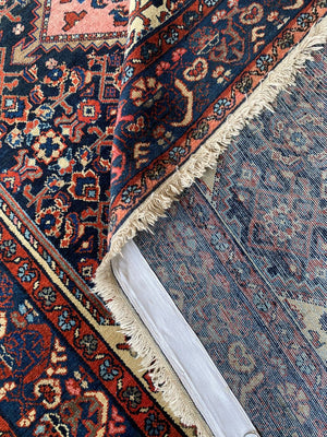 Antique Hand-Knotted Tribal Persian Malayer Rug