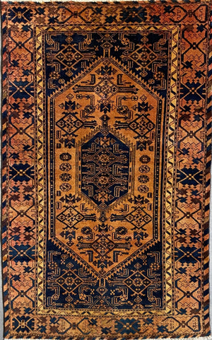 Hand-Knotted Tribal Persian Khamseh Rug