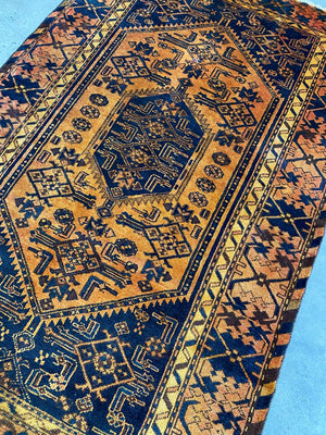 Hand-Knotted Tribal Persian Khamseh Rug