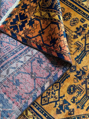 Hand-Knotted Tribal Persian Khamseh Rug