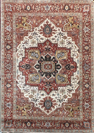 Hand-Woven Serapi Heriz Design Carpet