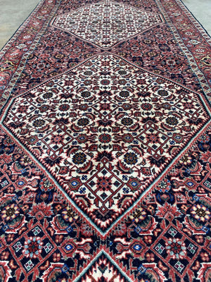 Fine Hand-Knotted Tribal Persian Bidjar Boukan Runner