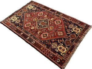 Fine Hand-Knotted Nomadic Persian Qashqaie Rug