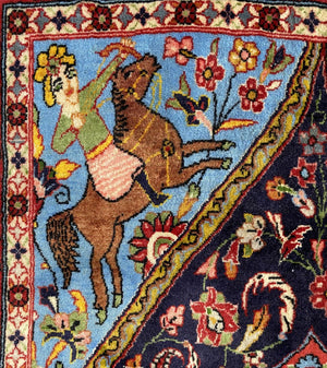 Hand-Knotted Persian Kashan Carpet