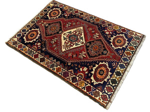 Hand-Knotted Nomadic Persian Qashqaie Rug