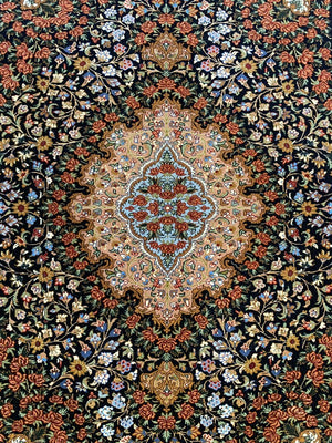 Superfine Hand-Knotted Persian Qum Rug