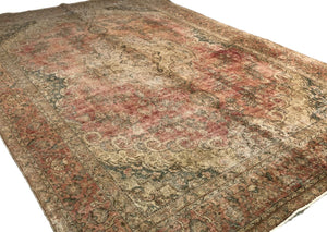 Handmade Vintage Over-dyed Persian Tabriz