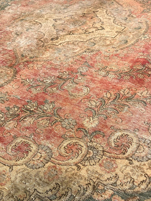 Handmade Vintage Over-dyed Persian Tabriz