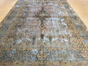 Handmade Vintage Over-dyed Persian Kerman