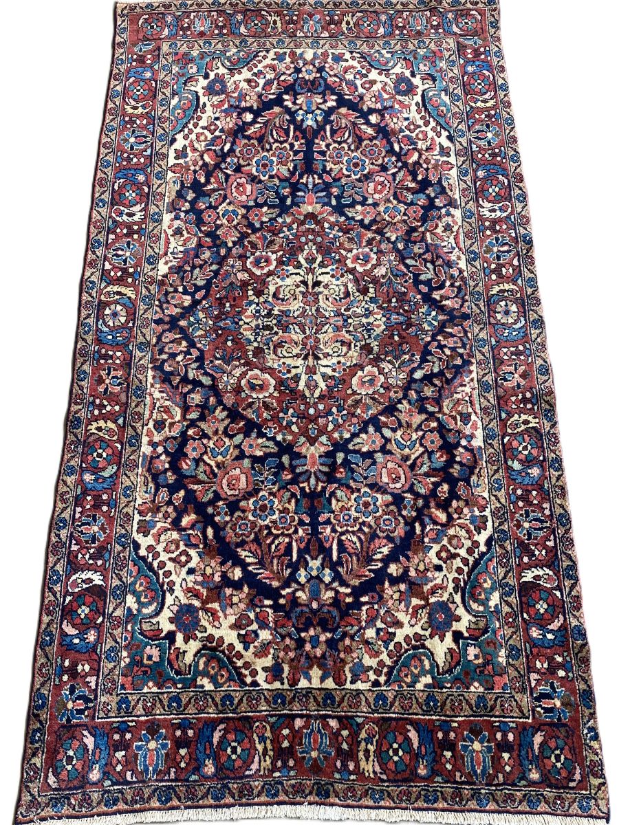 Antique Hand-Knotted Persian Malayer Rug