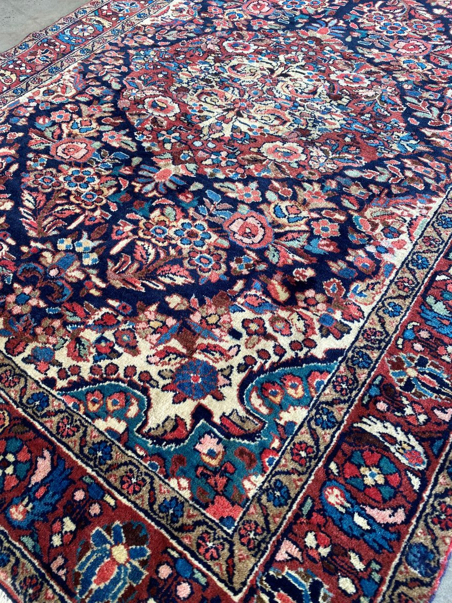 Antique Hand-Knotted Persian Malayer Rug
