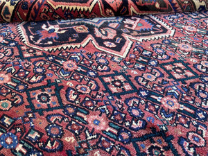 Hand-Knotted Tribal Persian Hossainabad Rug