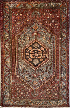 Hand-Knotted Tribal Persian Khamseh Rug