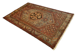 Hand-Knotted Tribal Persian Khamseh Rug