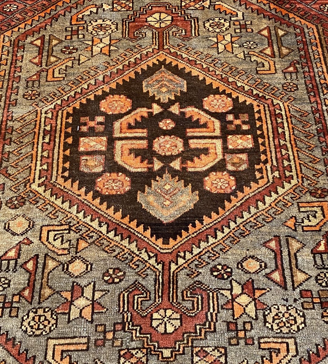 Hand-Knotted Tribal Persian Khamseh Rug