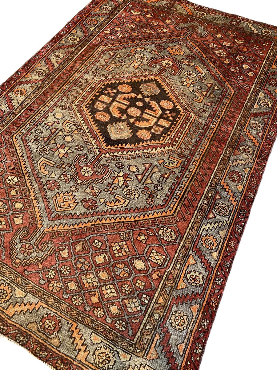 Hand-Knotted Tribal Persian Khamseh Rug