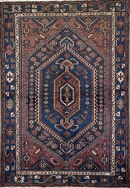 Hand-Knotted Tribal Persian Khamseh Rug