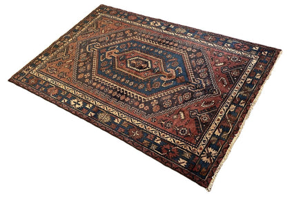 Hand-Knotted Tribal Persian Khamseh Rug
