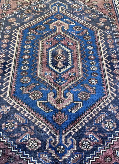 Hand-Knotted Tribal Persian Khamseh Rug