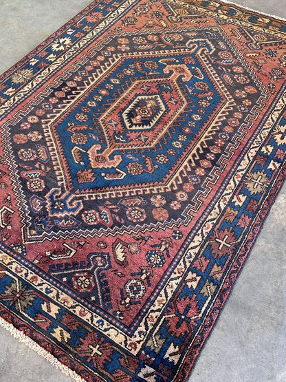 Hand-Knotted Tribal Persian Khamseh Rug