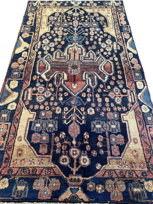 Circa 1980s Hand-Knotted Persian Nahavand Rug