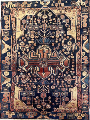 Circa 1980s Hand-Knotted Persian Nahavand Rug