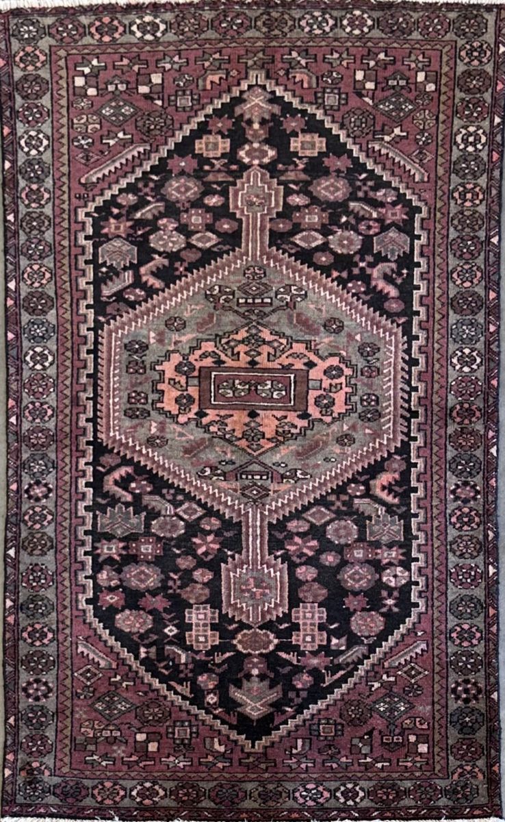 Hand-Knotted Tribal Persian Khamseh Rug