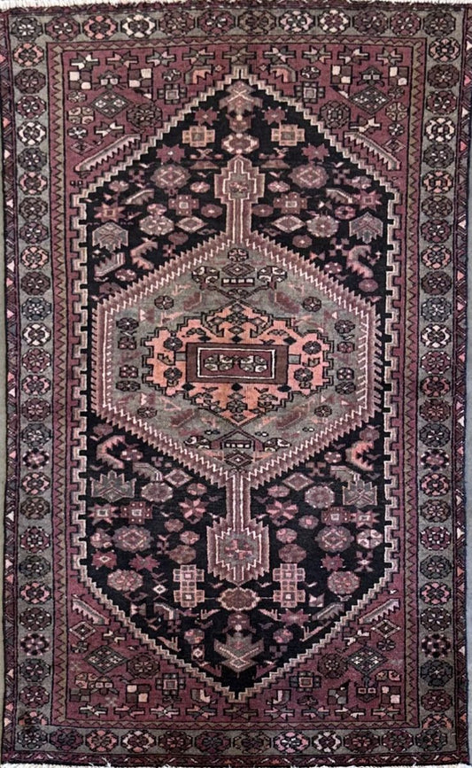 Hand-Knotted Tribal Persian Khamseh Rug