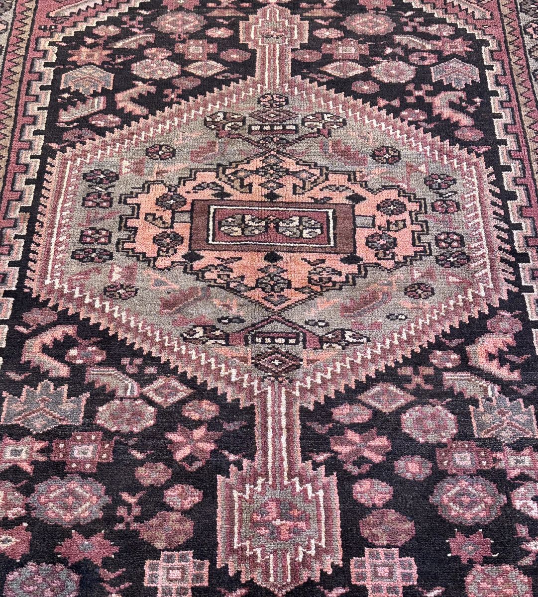 Hand-Knotted Tribal Persian Khamseh Rug