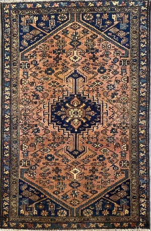 Hand-Knotted Tribal Persian Khamseh Rug