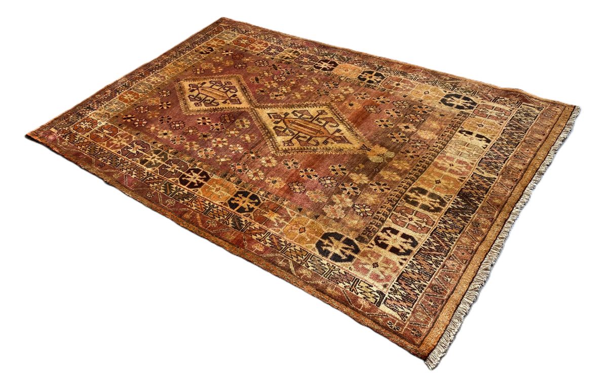 Hand-Knotted Nomadic Persian Qashqaie Rug