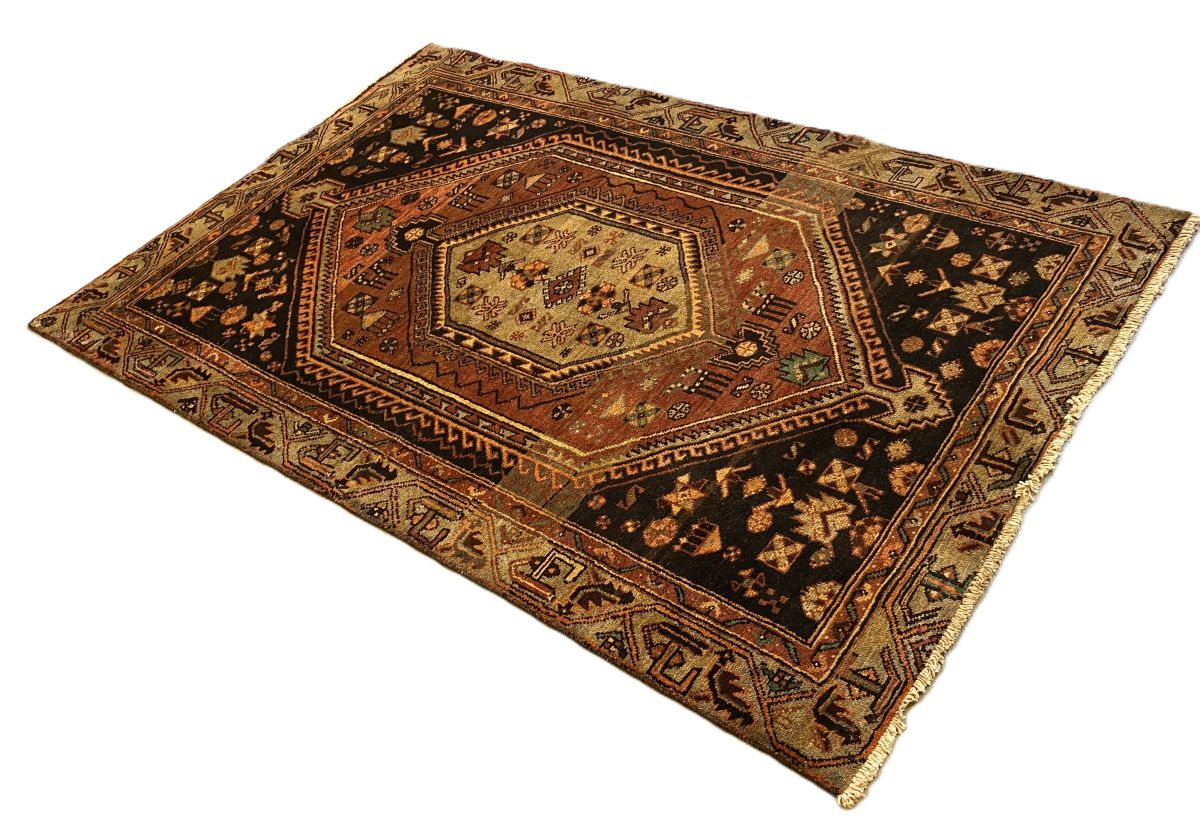 Hand-Knotted Tribal Persian Khamseh Rug