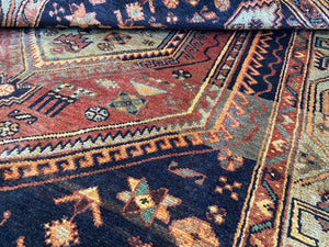 Hand-Knotted Tribal Persian Khamseh Rug