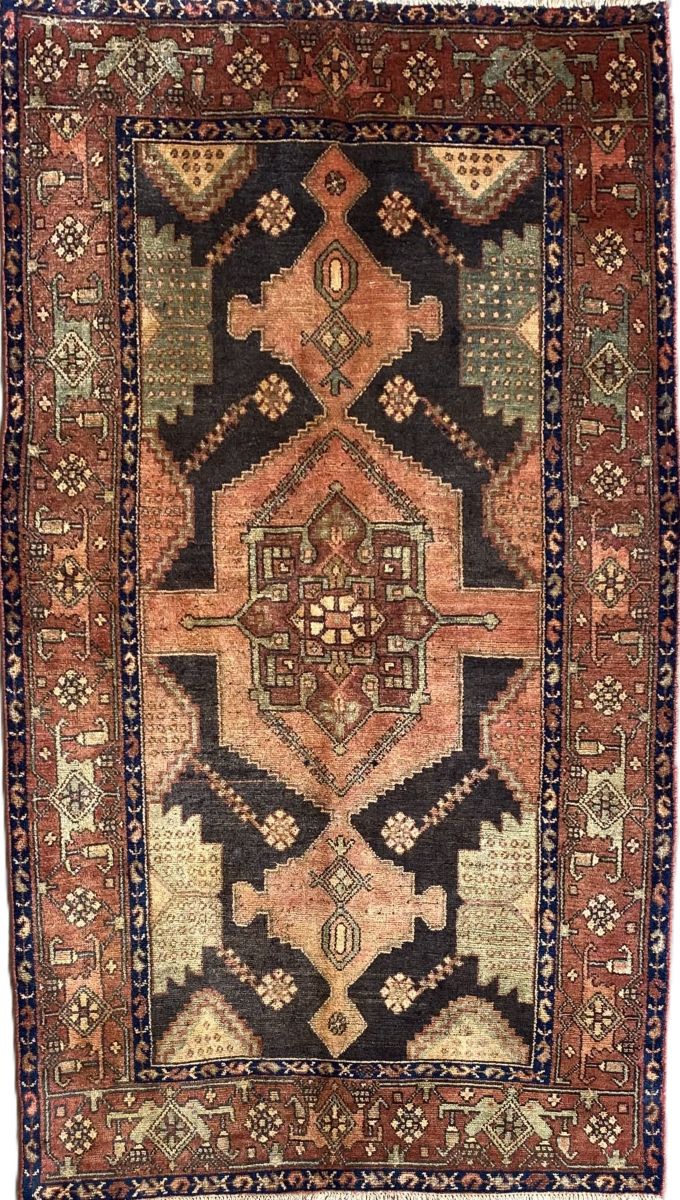 Hand-Knotted Tribal Persian Khamseh Rug