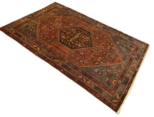 Hand-Knotted Tribal Persian Khamseh Rug