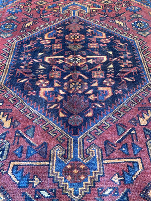 Hand-Knotted Tribal Persian Khamseh Rug