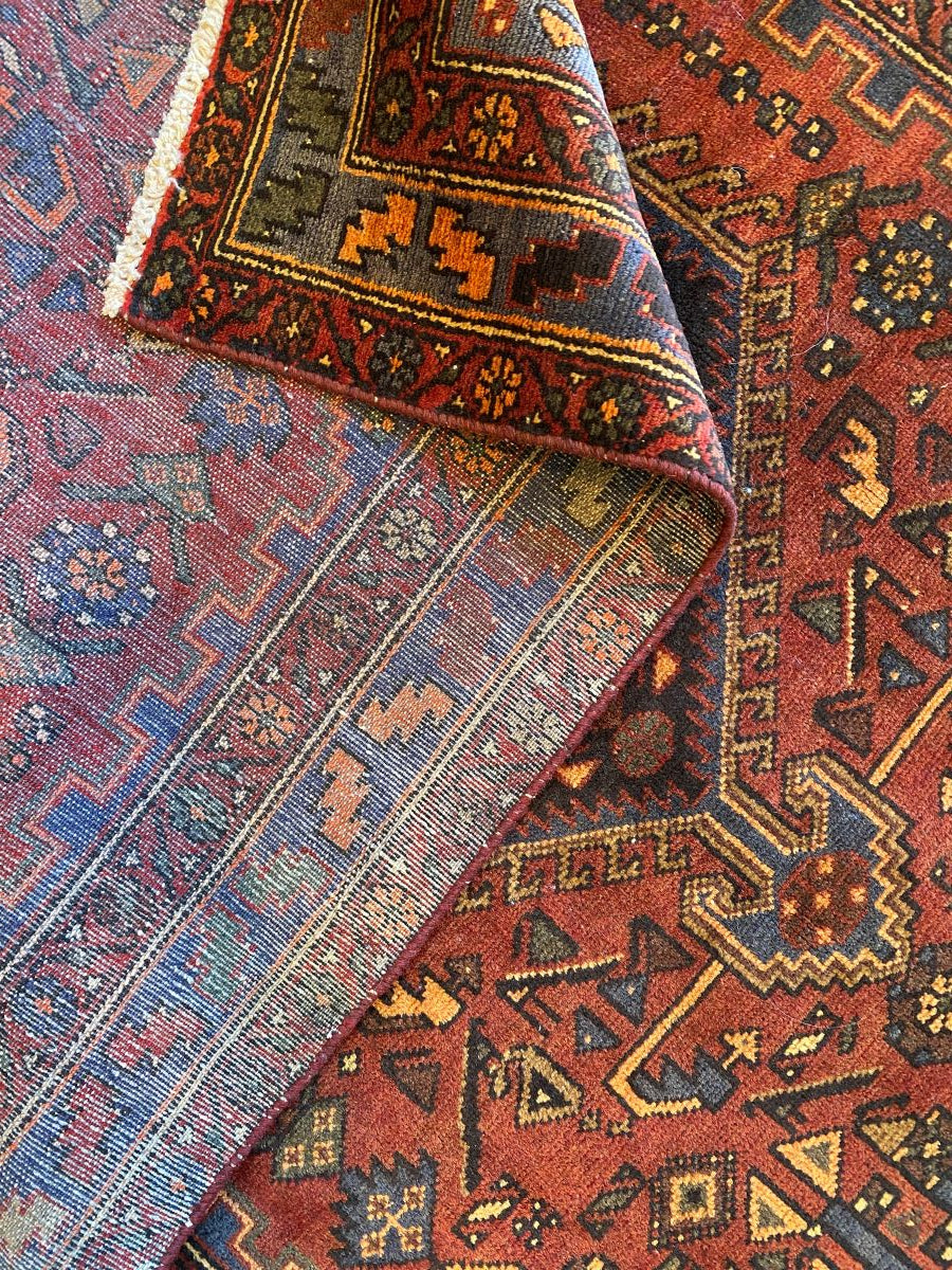 Hand-Knotted Tribal Persian Khamseh Rug