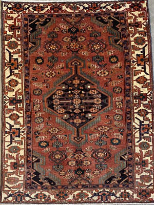 Hand-Knotted Tribal Persian Abhar Rug