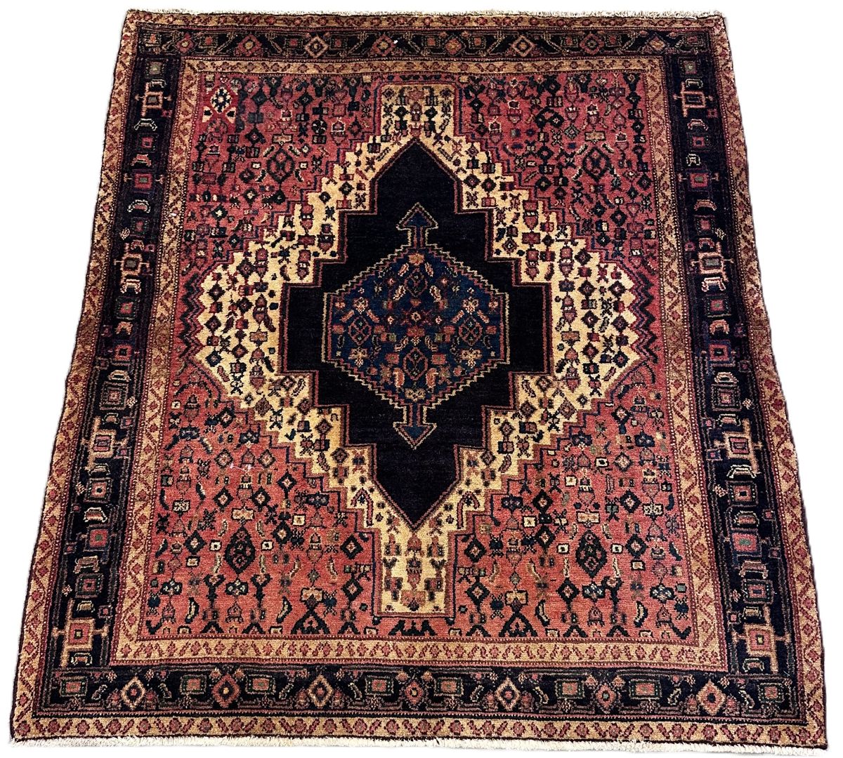 Hand-Knotted Tribal Persian Senneh Rug