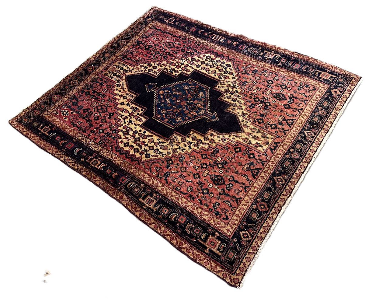 Hand-Knotted Tribal Persian Senneh Rug