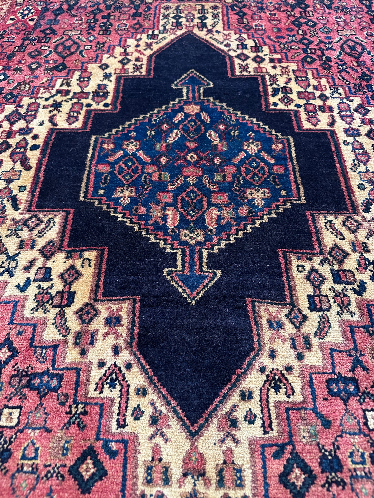 Hand-Knotted Tribal Persian Senneh Rug