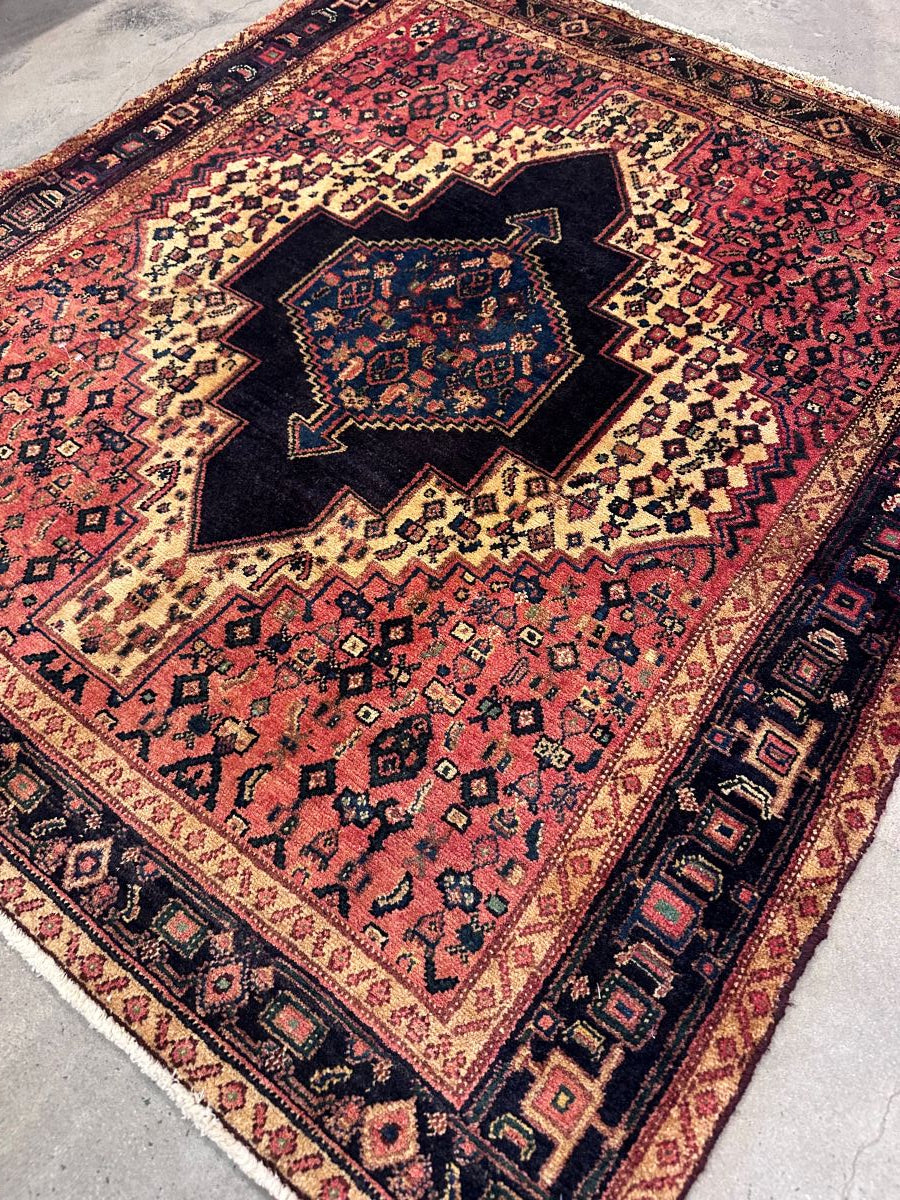Hand-Knotted Tribal Persian Senneh Rug